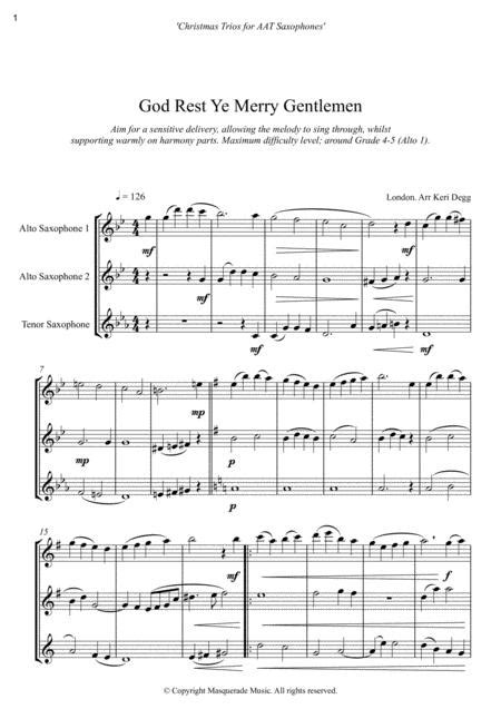 Christmas Trios For AAT Or SAT Saxophones; 7 Festive Favourites Easy - Intermediate, Various Styles.
